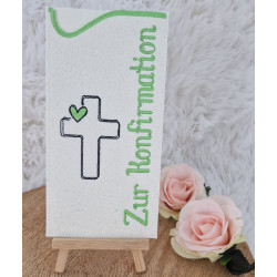 Stickdatei - ITH Schokohülle "Zur Konfirmation"